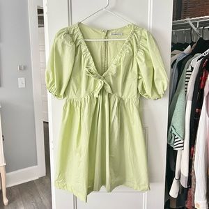 Cinch-Front Poplin Mini Dress